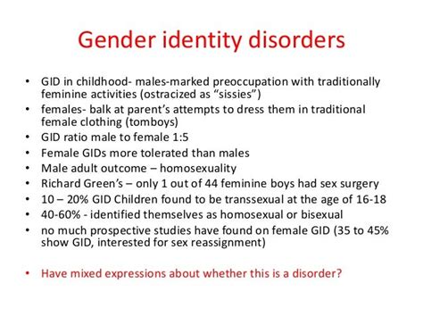 gid/mtf|Gender identity disorder 